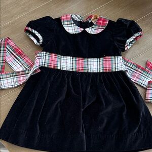 Beaufort Bonnet Company Black Velvet and Plaid dress